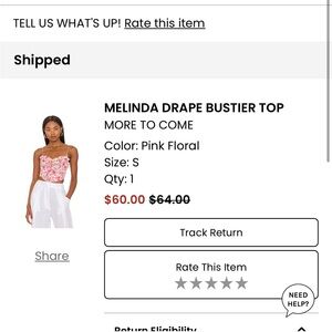Melinda Drape Bustier Top - Pink Floral
